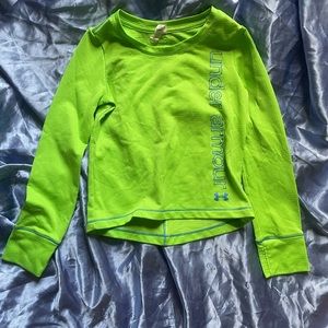 Barely worn, green under armour girls size xs